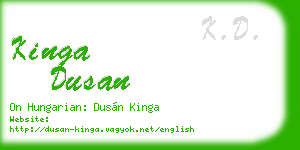 kinga dusan business card